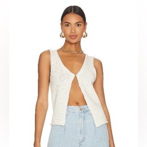 Line & Dot Cream Knit Tank Top Vest Revolve